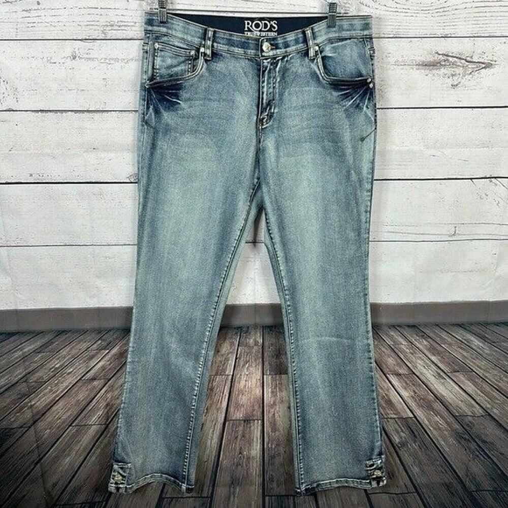 Rods Jeans‎ Womens 16 True Western Blue Bootcut Elastic Stretch Waist Long Rodeo